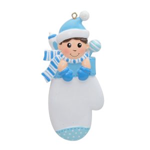 Maxora Baby Boy Mitten Ornament