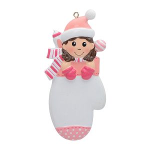 Maxora Baby Girl Mitten Ornament