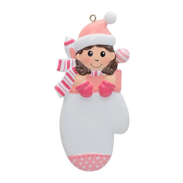 Maxora Baby Girl Mitten Ornament