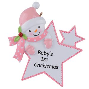 Maxora Personalized Ornament Baby Girl Star