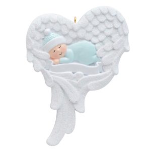 Maxora Personalized Ornament Baby with Angel
Wings/ Blue
