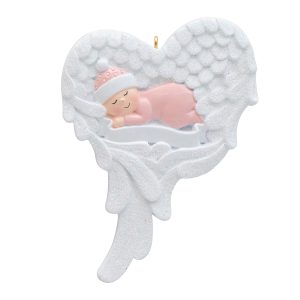 Maxora Personalized Ornament Baby with Angel
Wings/ Pink