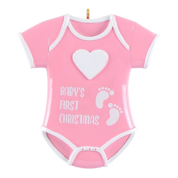 Maxora Personalized Ornament Baby onesie Pink