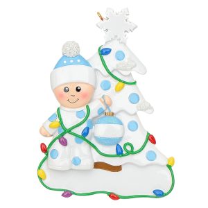 Maxora Personalized Ornament Christmas Tree Baby Blue