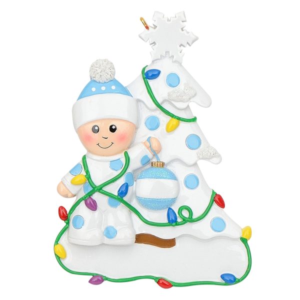 Maxora Personalized Ornament Christmas Tree Baby Blue
