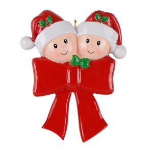Maxora Personalized Bow Family Ornament of 2