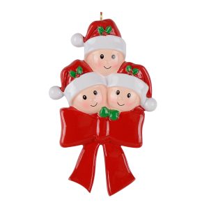 Maxora Personalized Bow Family Ornament of 3