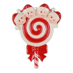 Maxora Personalized Lollipop Family Ornament of 4