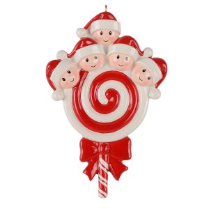 Maxora Personalized Lollipop Family Ornament of 5
