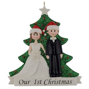 Maxora Personalized First Christmas Couple Ornament