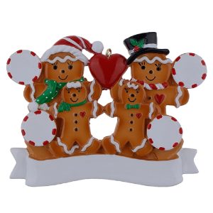 Maxora Personalized Gingerbread Family Ornament of 4