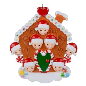 Maxora Personalized Gingerbread House Family of 7