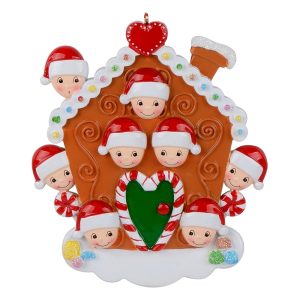 Maxora Personalized Gingerbread House Family of 8