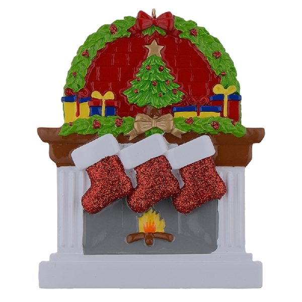 Maxora Personalized Fireplace Stockings Ornament of 3