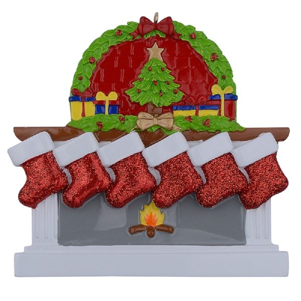 Maxora Personalized Fireplace Stockings Ornament of 6