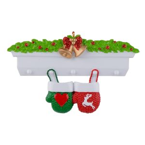 Maxora Mantel Gloves Family of 2 Personalized Ornament