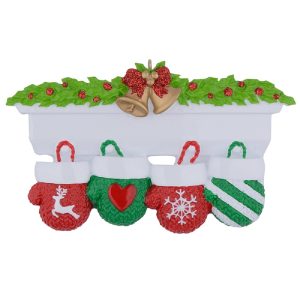 Maxora Personalized Mantel Gloves Ornament of 4