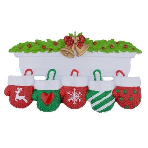 Maxora Personalized Mantel Gloves Ornament of 5
