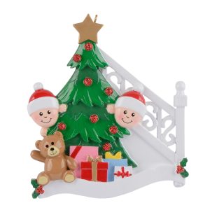 Maxora Personalized Ornament   Christmas Morning Family of 2