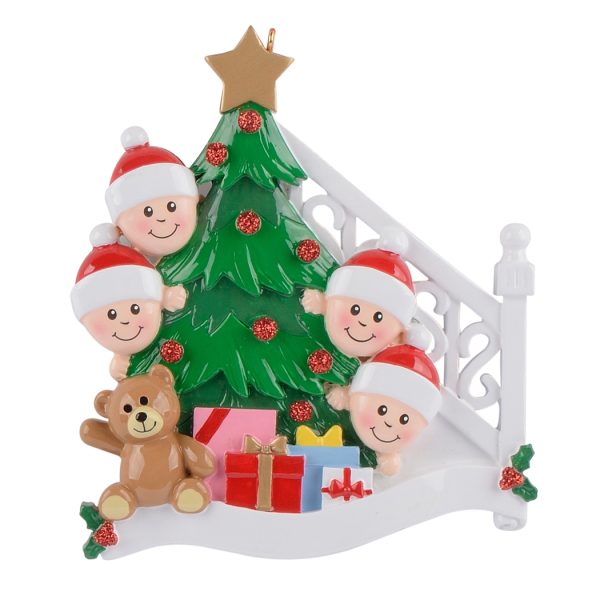 Maxora Personalized Ornament   Christmas Morning Family of 4