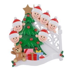 Maxora Personalized Ornament   Christmas Morning Family of 6