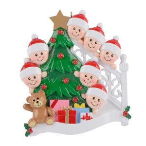 Maxora Personalized Ornament   Christmas Morning Family of 7