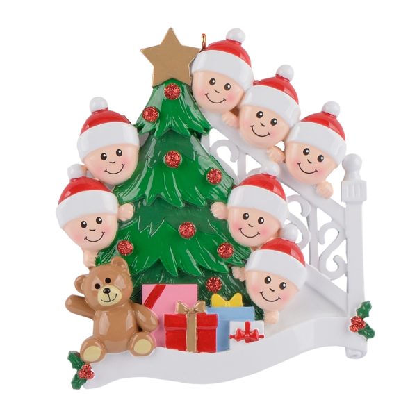 Maxora Personalized Ornament   Christmas Morning Family of 7