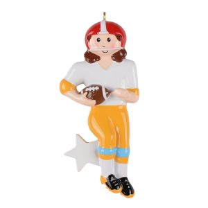 Maxora Personalized Ornament Football Girl
