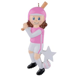 Maxora Personalized Ornament Baseball Girl