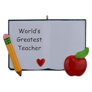 Maxora Personalized Teachers' Book Ornament