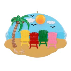 Maxora Sand Chair Family of 4 Personalized Ornament