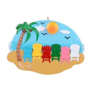 Maxora Sand Chair Family of 6 Personalized Ornament