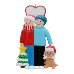 Maxora Personalized Ornament Couple with Dog