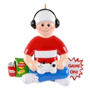 Maxora Personalized Ornament Game Player Boy