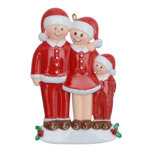 Maxora Personalized Ornament Pajama Family of 3