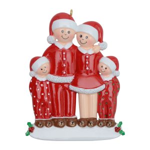 Maxora Personalized Ornament Pajama Family of 4