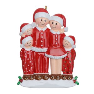 Maxora Personalized Ornament Pajama Family of 5