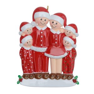 Maxora Personalized Ornament Pajama Family of 6