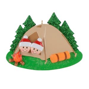 Maxora Personalized Ornament Camp Out Family of 2