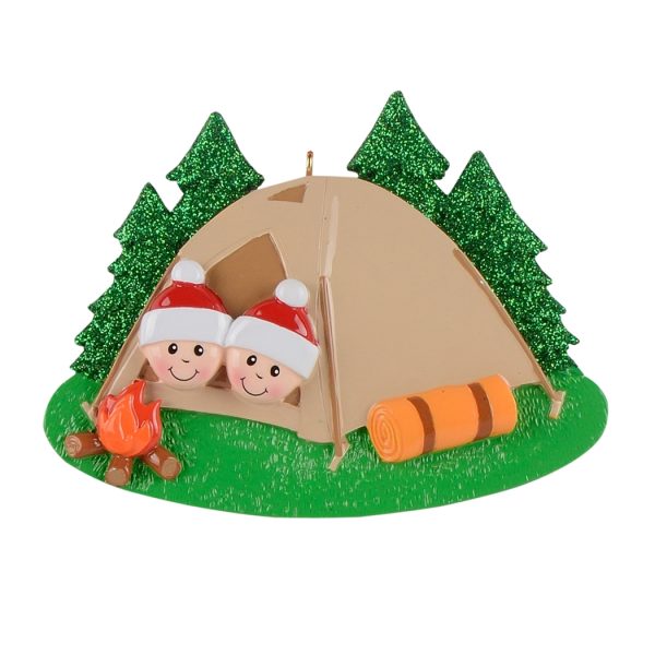 Maxora Personalized Ornament Camp Out Family of 2
