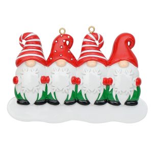 Maxora Personalized Elf Family Ornament Family 4