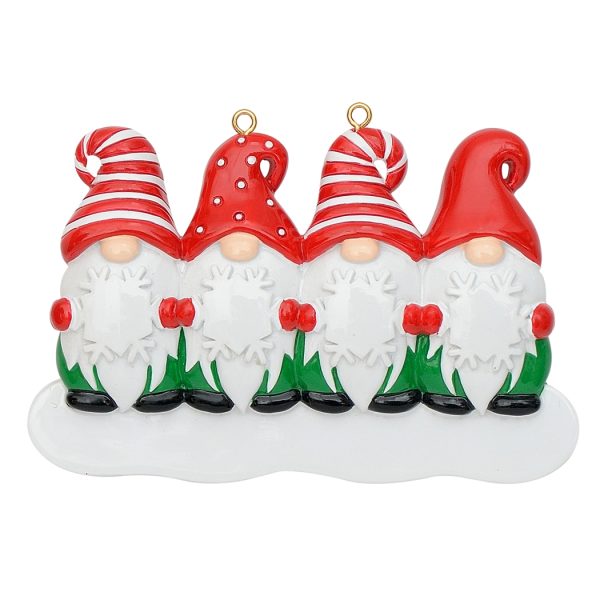 Maxora Personalized Elf Family Ornament Family 4