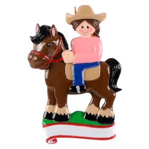 Maxora Personalized Sport Ornament Ridding Girl