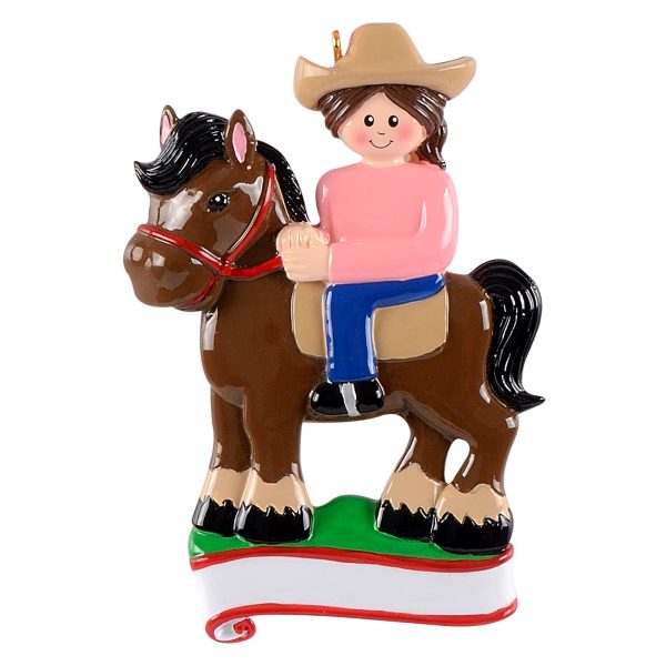 Maxora Personalized Sport Ornament Ridding Girl