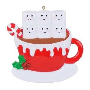 Maxora Marshmallow Mug Ornament Family of 6