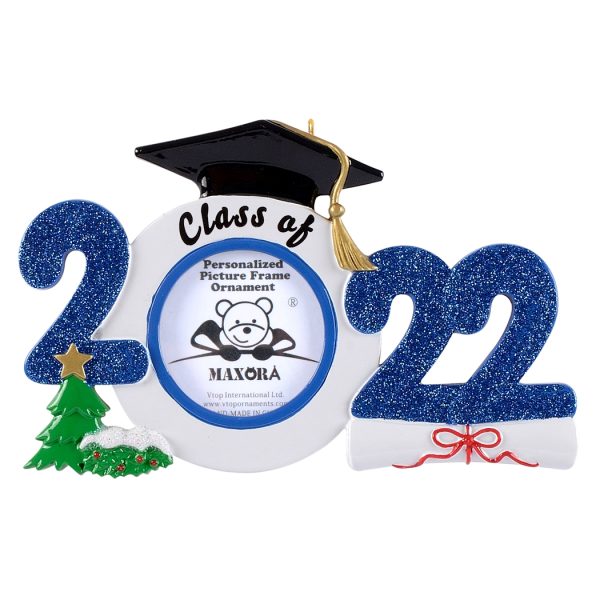 Maxora Personalized Ornament Graduate Photoframe 2022 Blue