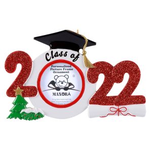 Maxora Personalized Ornament Graduate Photoframe 2022 Red