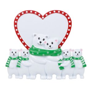 Maxora Polar Bear Couple Table Top Family of 6